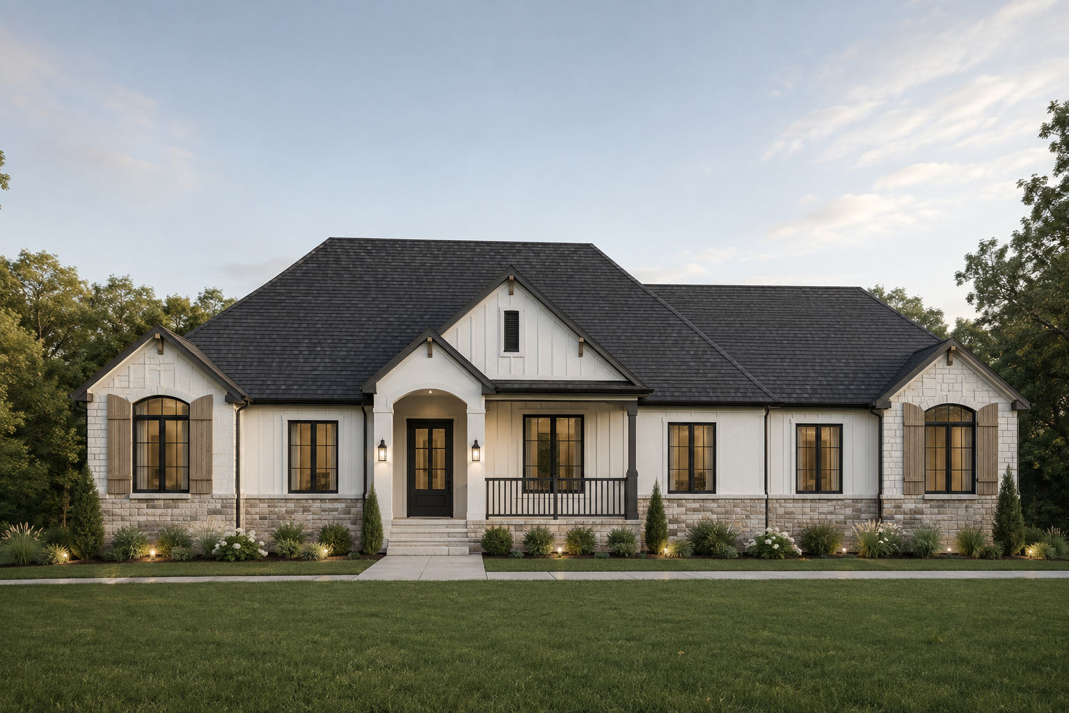 Modern Farmhouse Ranch exterior rendering