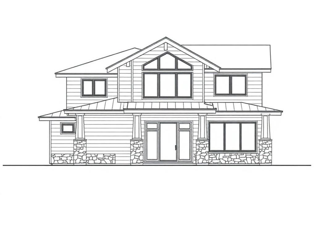 Original elevation drawing for Prairie Modern