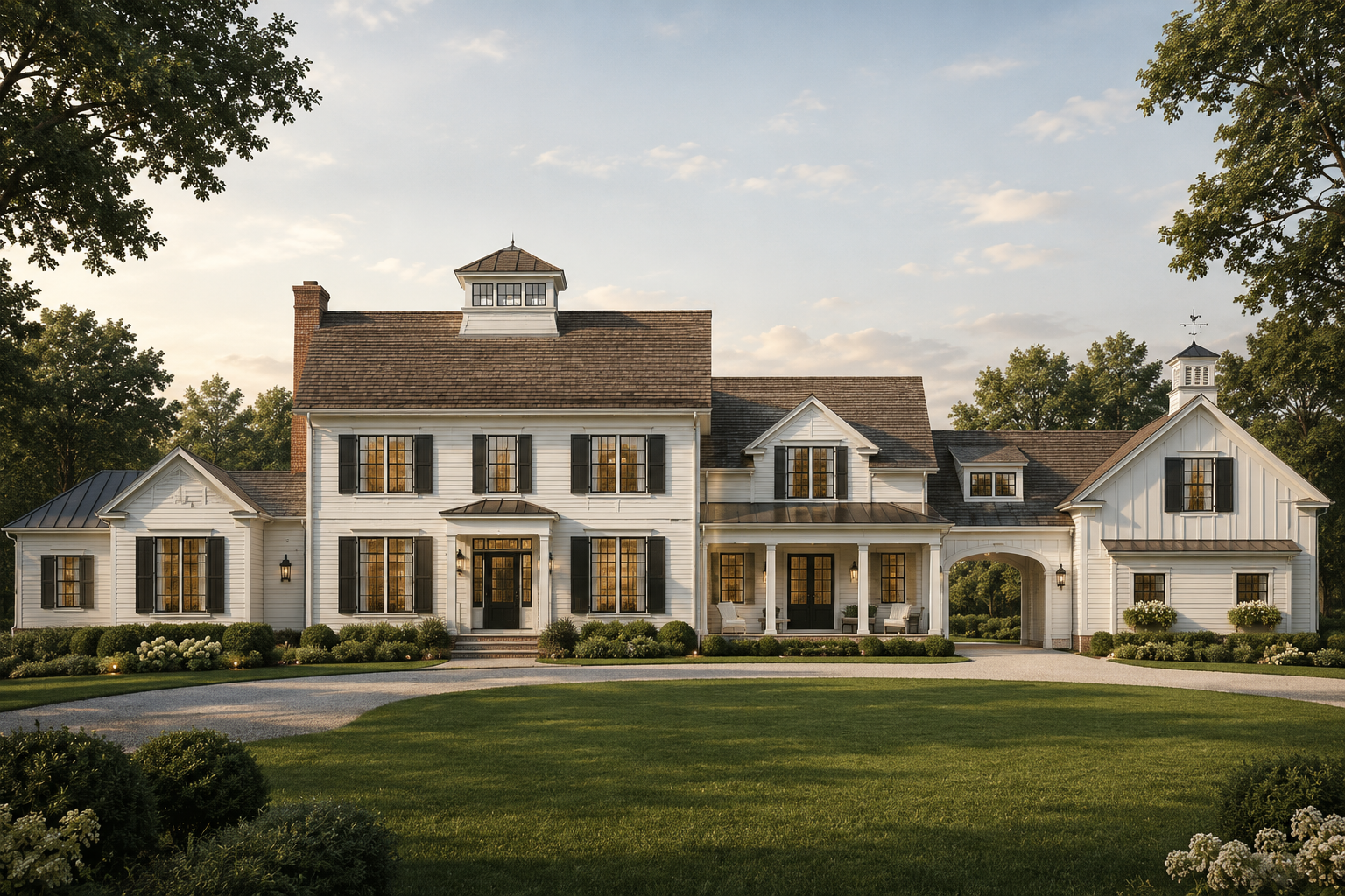 Classic Farmhouse Estate exterior rendering